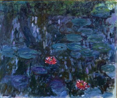Water Lilies and Reflections of a Willow by Clude Monet