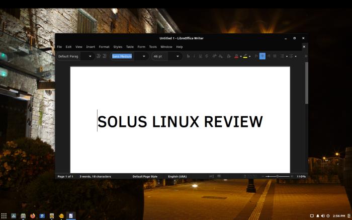 Solus Linux Writer
